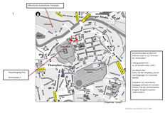 Auszug eines Stadtplans mit Weg zum Oberlandesgericht