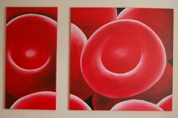 Acryl-Malerei "rote Blutkörperchen" von Frau Sabine Pfeiffer