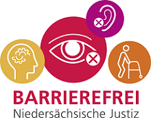 Logo Barrierefrei - Niedersächsische Justiz (zu den Informationen zur Barrierefreiheit)